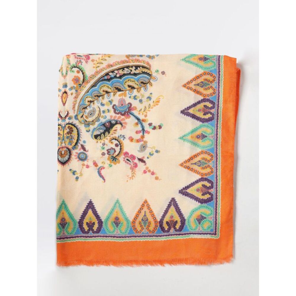 Etro Women Etro Cotton And Modal Scarf With Geometric And Floral Motif - Picture 1 of 4